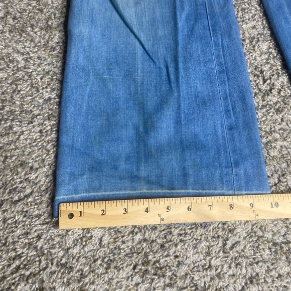Vintage Wrangler Jeans Mens 32x30 Blue 70s Flare Bell Bottoms Western Pearl Snap - Picture 6 of 8